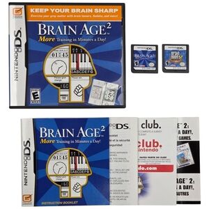 Nintendo DS Brain Age 2 & Brain Boost Games READ**